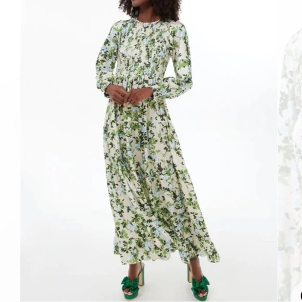 Tuckernuck English Ivy Libby Dress - smocked long sleeve  - XS